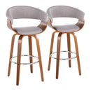 Vintage Mod - Mid Century Modern Fixed Height Barstool With Swivel With Round Footrest (Set of 2) by HouseOfZazla