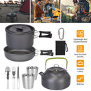 12Pcs Camping Cookware Set Camping Stove Aluminum Pot Pans Kit for Hiking Picnic Outdoor with Cup Fork Spoon Knife