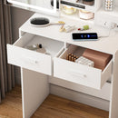 Vanity Desk Set with LED Lighted Mirror & Padded Stool