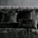 Turin 7 Piece Black Crinkle Velvet Comforter Set