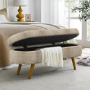 Modern Ottoman Oval Storage Bench With Rubber Wood Legs by Unique Piece Furniture