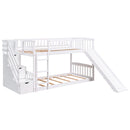 Twin Over Twin Stairway Bunk Bed With Two Drawers And Slide by HouseOfZazla