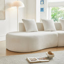 Curved Boneless Couch, Half Moon Sofa, 5 Seat Couch With High Density Foam Filled For Living Room - White by Unique Piece Furniture