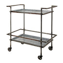 Percy Galvanized Metal Bar Cart - Gray by Unique Piece Furniture