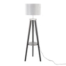 Compass - Mid Century Modern Floor Lamp With Shelf