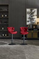 Set of 2 Bar Stools with Powder Footrest and Base