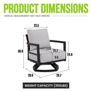 Outdoor Swivel Lounge Chair With Sunbrella Cushion, Weather Resistant - Ember Black by HouseOfZazla
