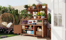 TOPMAX Potting Bench with Hutch, 50.2' Solid Fir Wood Garden Workstation by HouseOfZazla