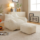 Giant Bean Bag Chair With Armrests And Footstool by HouseOfZazla