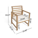 Outdoor Acacia Wood Club Chairs, 2-Piece Set - Natural Stained / White by HouseOfZazla