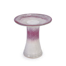 Birdbath For Patio, Garden - White / Pink by HouseOfZazla