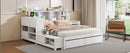 Platform Bed With Multi Functional Storage Space, Nightstand, 2 Drawers, USB Ports And Desk by HouseOfZazla