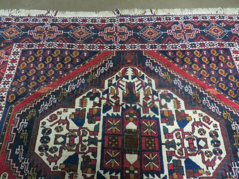 4' X 5.5' Vintage Handmade Turkish Tribal Wool Rug Medallion Nice
