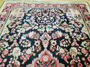 4' X 6' Antique Handmade India Floral Oriental Wool Rug Carpet Organic Blue