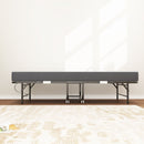 Twin Extra Long Folding Bed For Tall People, Heavy-Duty Rollaway Guest With Memory Foam Mattress - Black by HouseOfZazla