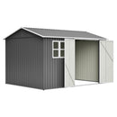 10'x8' Oversized Steel Storage Shed with Window and Lockable Doors by HouseOfZazla