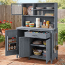 TOPAMX Potting Bench with Hutch, Solid Fir Wood Garden Workstation by HouseOfZazla
