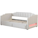 Extendable Daybed With LED Light And 2 Storage Drawers by HouseOfZazla