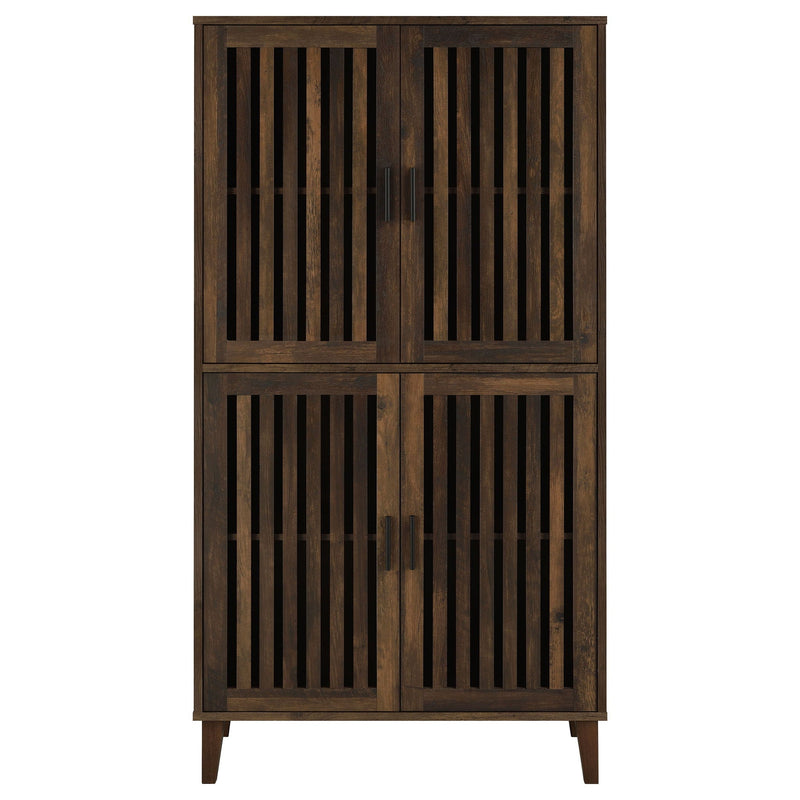 Sakai - 4 Door Tall Accent Cabinet With Slatted Doors - Brown, photo 6 of 8