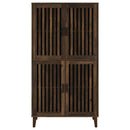 Sakai - 4 Door Tall Accent Cabinet With Slatted Doors - Brown