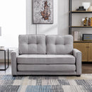 59.4" Loveseat Sofa with Pull-Out Bed Modern Upholstered Couch with Side Pocket for Living Room Office, Grey