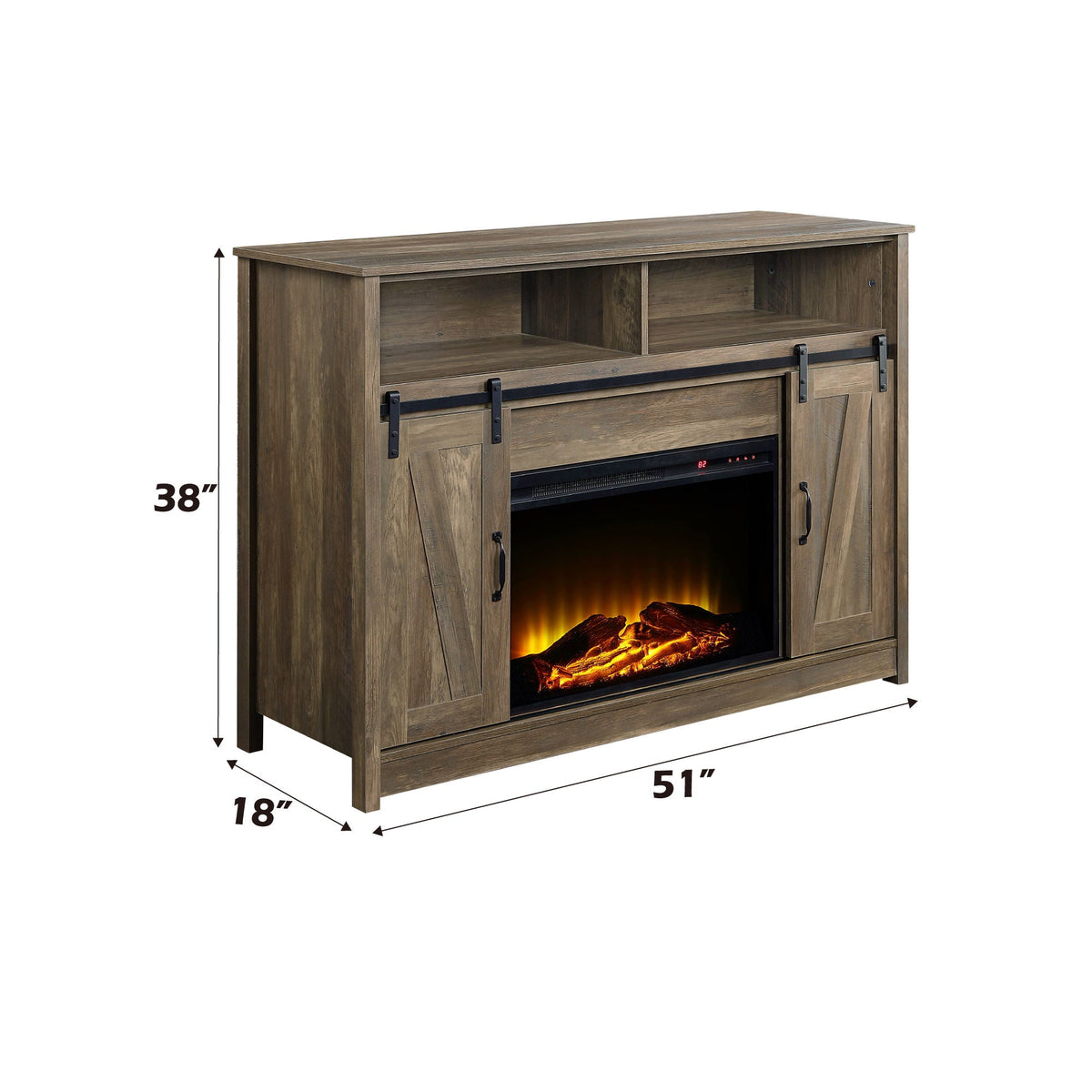 Tobias - Fireplace With Shelf Storage - Oak, photo 4 of 5