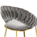 Accent Chairs Set of 2, Velvet Side Chairs with Gold Legs, Mid-Century Upholstered Dining Chairs for Living Room, Kitchen, Bedroom, Beauty Room