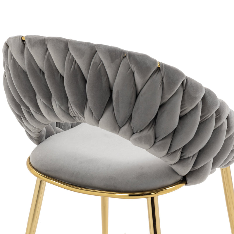 Accent Chairs Set of 2, Velvet Side Chairs with Gold Legs, Mid-Century Upholstered Dining Chairs for Living Room, Kitchen, Bedroom, Beauty Room