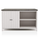 Counter Height Dining Table With Storage Cabinet Base - Dark Gray / Off White / Off White / Gray