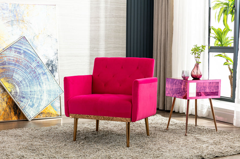 Accent Chair, leisure single sofa with Rose Golden feet