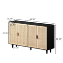 Elegant And Functional Rattan Decorative Storage Cabinet With 4 Doors by HouseOfZazla