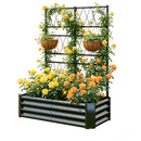 Galvanized Raised Garden Bed with Arch Trellis