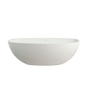 65.2" Freestanding Solid Surface Soaking Bathtub For Bathroom - Matte White by HouseOfZazla