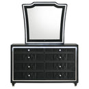 Lorient 8-drawer LED Dresser with Mirror Black