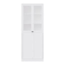 Tall Metal Kitchen Pantry Cabinet With Adjustable Shelves And Silent Magnetic Doors - White