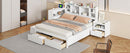 Platform Bed With Multi Functional Storage Space, Nightstand, 2 Drawers, USB Ports And Desk by HouseOfZazla