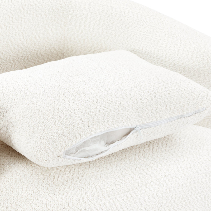 360° Swivel Barrel Sofa Chair with Throw Pillow, Chenille Upholstered Accent Chair, Beige, 38.2'