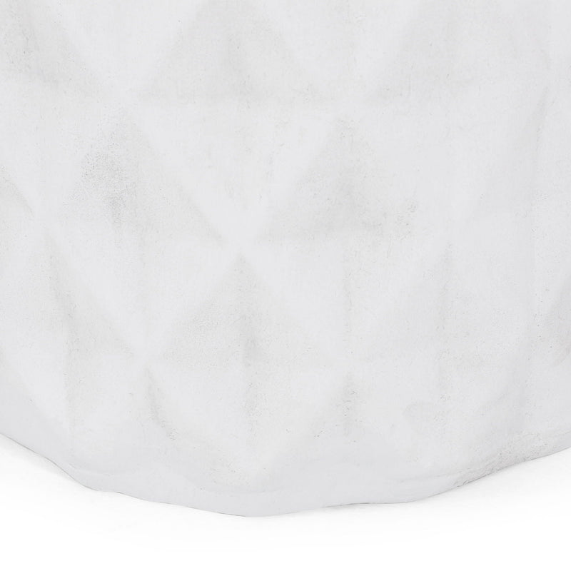 Outdoor Lightweight Concrete Side Table - Antique White, photo 7 of 10