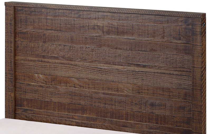 Albany Solid Wood Espresso Bed, Modern Rustic Wooden Full Size Bed Frames Box Spring Needed