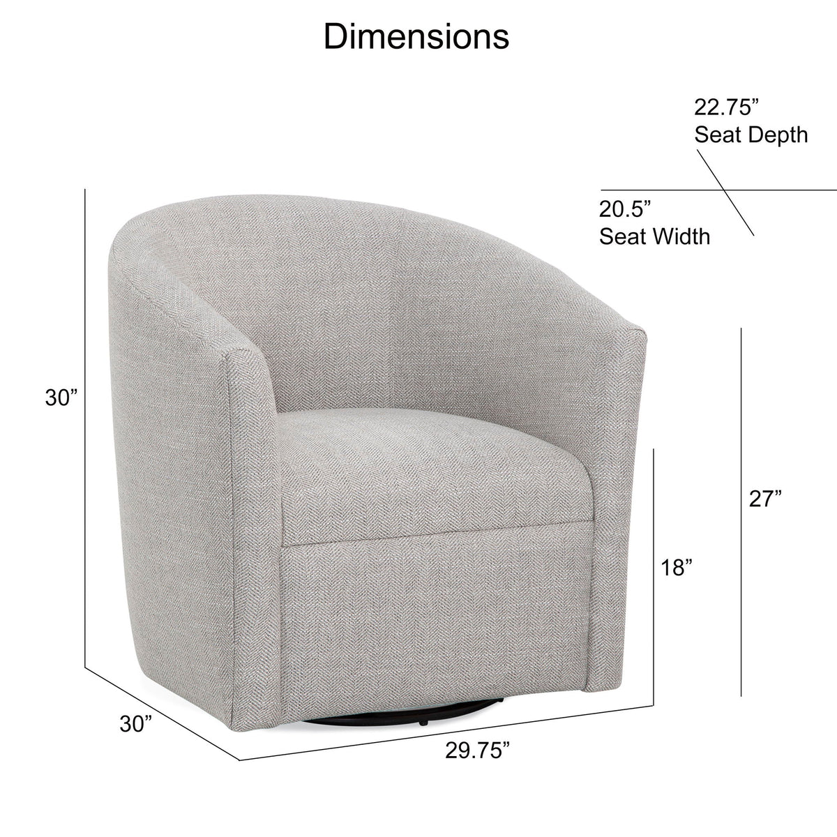 Lainey - Swivel Barrel Chair With 360 Degree Rotation, photo 13 of 17