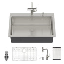 Drop-In Kitchen Sink With Pull-Out Faucet And Soap Dispenser by HouseOfZazla
