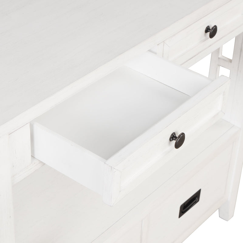 36" Farmhouse Pine Wood Console Table Entry Sofa Table with 4 Drawers & 1 Storage Shelf for Entryway Living Room Bedroom Hallway Kitchen (Antique White)