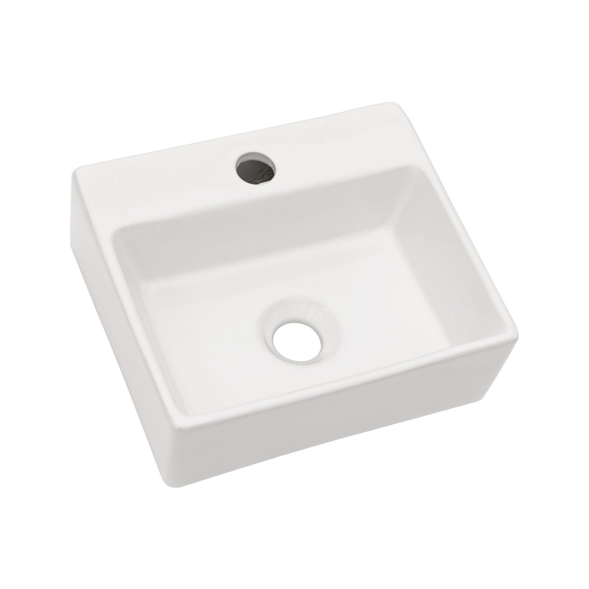 Ceramic Rectangle Wall Mount Bathroom Sink With Single Faucet Hole, photo 15 of 20