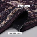 MAVAL Burgundy Washable Rug 8x10 Area Rug