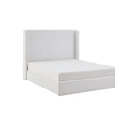 Carmen - King Size Upholstered Wingback Bed - White by HouseOfZazla