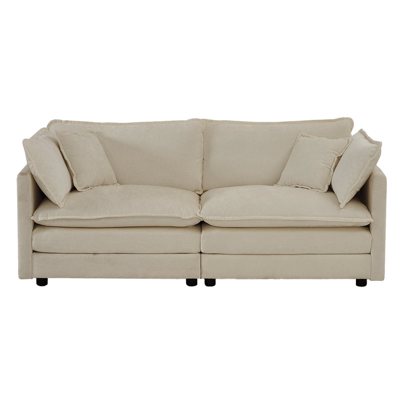 Walker Edison | 3 Piece Chenille Cloud Loveseat Sofa Set