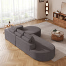 Modern Curved Sofa, L-Shaped Modular Sectional Set With 3 Pillows by HouseOfZazla