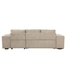 Modern L-Shape 3 Seat Reversible Sectional Couch, Pull Out Sleeper Sofa With Storage Chaise And 2 Stools For Living Room Furniture Set by HouseOfZazla