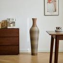 Tall Vase - Brown Decorative Floor Vase, Classic Neat Floor Vase Tall Freestanding Flower Holder, Artificial Rattan Vase, Floor Vase, Flower Holder For Home Decor - Gray by HouseOfZazla