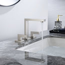 8 inch Widespread Bathroom Faucet Matte Black Bathroom Faucets for Sink 3 Hole Brass 2 Handle Lavatory Square Faucet Modern rv Bathroom Faucets